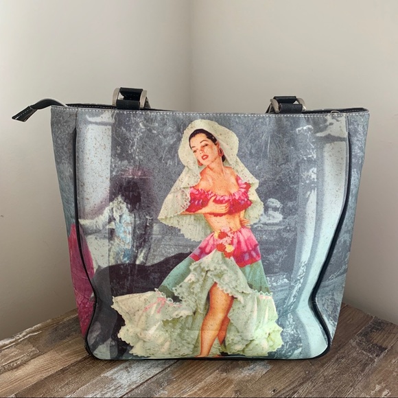 Far Nine Handbags - Far Nine Pin Up Tote Purse/ Bag Great Condition